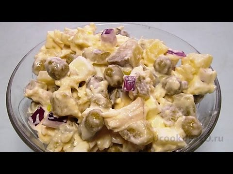 Мясной салат видео рецепт UcookVideo.ru