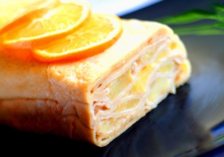 Рецепт - Ароматный орехово-апельсиновый блинный пирог